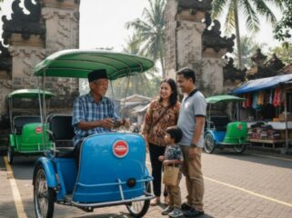 Becak listrik: dampak ekonomi lansia. Ilustrasi: Simetrik.